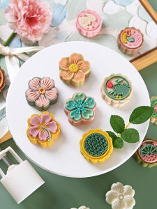 Home Use Hand Press Style Mooncake Mold Baking Tools for Green Bean Cake Ice Skin Not Stick Kitchen Cooking Utensils