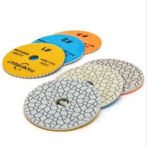 3 Step1-3# 4 Inch Diamond Polishing Pads Wet/Dry Granite Stone Concrete Marble Sanding Grinding Discs 100mm Hook&Loop Backed