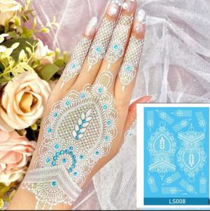 HENNA INSTAN MOTIP J1126 FREE LEM KULIT FREE GLITER FREE MANIK MANIK 1 PCS BISA KANAN KIRI