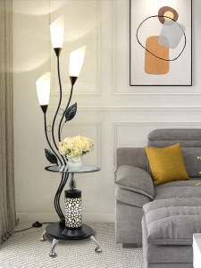 Nordic Smart Standing Floor Lamp Bedroom Tea Table Side Lamp Modern Simplicity Voice Control Iron Organic Glass Living Room