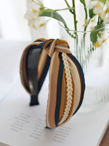 Retro Hong Kong Style Wide Edge Knot High Hairline Hairband Womens Toothed Anti-Slip Versatile New Face Washing Headband