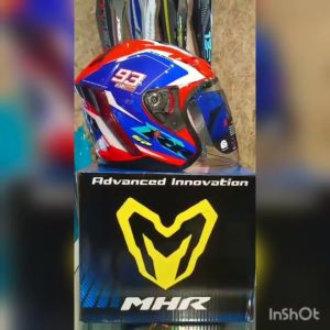 MHR Helmet Open Face OF622 Beatz Racing Spirit BLUE / RED RR SP Helmet + Visor Clear Smoke Gold Rainbow Purple M/L/XXL R15 Y15 RFS150 RS