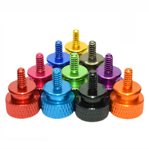 10 ชิ้น M3/M4 ยาว 6 มิลลิเมตร/8 มิลลิเมตรอลูมิเนียมที่มีสีสัน step thumb สกรู PC กรณีแผงด้านข้างสกรู Knurled มือสกรู anodized 10 สี