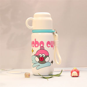 New 2024 Large Capacity Insulated Water Bottle for Elementary School Students Double Sided Drink with Lid Tea Separator Cup