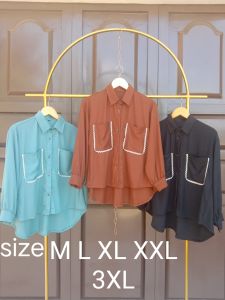 kemeja TALITA mix saku renda bahan rayon twill