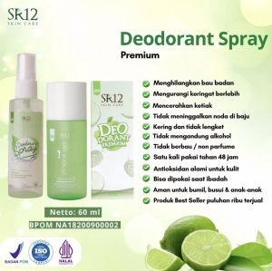 DEODORANT SPRAY SR12 MENAHAN BAU BADAN SEHARIAN | DEODORANT PENCERAH KETIAK GELAP BPOM DAN HALAL