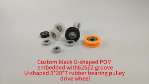 CHENJ 1Pc 608 ZZ 8x30x8.5mm POM Nylon Round Type Roller Wheel POM Wrapped 608ZZ Bearing Pulley Plastic Wheel