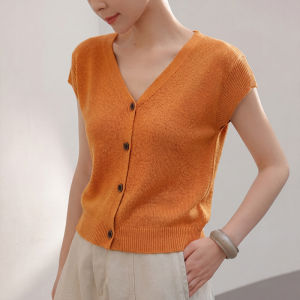 SHEHAN | Ice Linen Knitted Fly Sleeve T-Shirt Thin Breathable Loose and Slimming