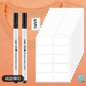 No-Iron Labels Wash Writable Self Adhesive Clothing Name Label And Permanent Fabric Markers Pen For Daycare School Home Decor