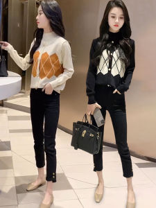 Autumn Stylish French Elegant Half-High Collar Single-Button Easy-to-Match Womens Knitwear