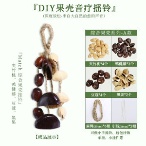 Handmade Healed Fruit Shell Handbell DIY Materials New Years Day Decorative Hanging Ornaments Gifts Woodland Art Style