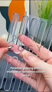 COSY Penahan Gagang Pintu Transparan Silikon Serbaguna / Penahan Pengaman Tempelan Tembok Anti Benturan Kuah Kokoh / Karet Silikon Pelindung Sudut Pintu Mobil