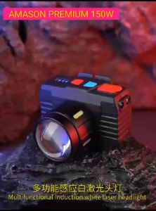Amason Senter Kepala HeadLamp Zoom LED 150 Watt As 619 Rechargeable White Laser
