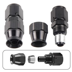 AN4/6/8/10 ตรง 0 ° /45 ° /90 ° /180 ° ข้อต่อปลายสายหมุนน้ำมันเชื้อเพลิง PTFE ชุดอะแดปเตอร์ปลายสายน้ำมันสีดำ