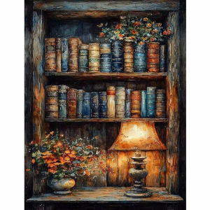 Vintage Ancient Bookshelf Still Life Jigsaw Puzzle 500/1000/1200/2000PCS Stress Relief Puzzle Wall Art Decor Gift