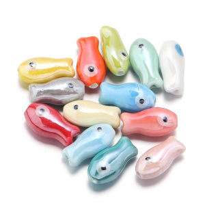 10Pcs Small Fish Beads Charms Ceramic Spacer Loose Beads For Jewelry Making DIY Bracelet Necklace Earrings Supplies Accessories