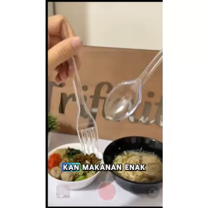 Sendok Garpu Steril Tebal Plastik Tisu Tusuk Gigi Higienis Set Bening / Hitam / Putih Trifinity Pack Medan