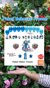 Paket dekorasi ulang tahun anak Perempuan Set Happy birthday balon Ultah anak Frozen lengkap murah