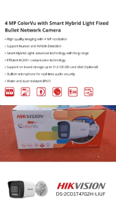 DS-2CD1T47G2H-LIU Hikvision 4 MP ColorVu with Smart Hybrid Light