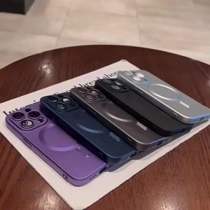 Luxury For Magsafe Matte Case For iPhone 17 16e 15 14 Pro Max 13 11 12 Magnetic Wireless Charging Case Lens Protector Soft Cover