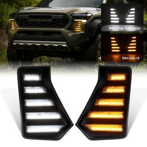 Đèn Sương Mù LED Toyota Tacoma 2024 Đèn Chạy Ban Ngày Tích Hợp Đèn Xi Nhan Trắng Vàng Hiệu Ứng Hoạt Hình Khi Bật Phụ Kiện Ô Tô