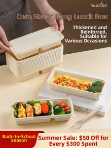 NUOXIAN | Cornstarch Food Grade Disposable Long Japanese Meal Box