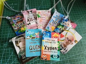 PERSONALIZED BAG TAG ANY DESIGN PEDE WITH RUBBER LOOP BACK TO BACK PRINT