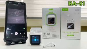 BAVIN BA81 Wireless Bluetooth Earbuds LCD Smart Touch Screen Display w/ HiFi Sound Quality