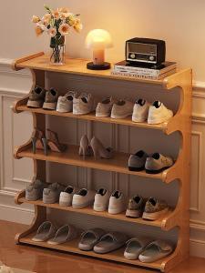 Multi-Layer Kitchen Storage Rack Tea Set Cup Holder Bar Coffee Home Dining Cabinet Bamboo Material No-Drilling Installation