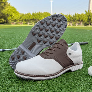 Outdoor Low-Top Mens Golf Shoes Waterproof Non-Slip Fixed Nail Casual Lace-Up Shoes Thestron Brand Sports Fitness Fans Supplies