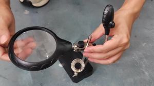 3 Hand Soldering Iron Stand Welding Tool With Magnifying Glass Illuminated LED Alligator Clip Holder Clamp Helping Repair