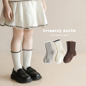 Childrens Socks Spring and Autumn Pure Cotton Boys Tube Socks K-style Ins Striped Letters Girl Baby Sports Trendy Socks