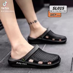 Giày sục cross sadnal bít mũi Nam lỗ lưới tổ ong thoáng khí-  nhựa dẻo EVA siêu nhẹ chống nước đi mưa đi biển - iDEP SL015
