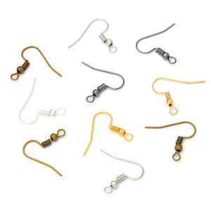 300 ชิ้นตะขอเกี่ยวหู ชุดชุดตะขอต่างหู ไม่ทำให้แพ้ตะขอ สำหรับเครื่องประดับทำเครื่องเพชร/ซ่อมต่างหู สีผสม ตะขอปลา แหวน กระโดด เปิดที่อุดหู