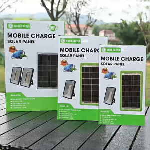 【ด้วยแสงสว่าง】แผงโซล่าเซลล์ 100W ชาร์จขณะตากแดด หัวชาร์จ5in1 แผงโซล่าเซลล์ สำหรับชาร์จมือถือหรืออุปกรณ์ไฟฟ้า ไฟแผงโซล่าเซลล์กลางแจ้งพกพาสะดวกยิ่งขึ้น