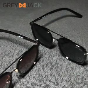 Grey Jack Kacamata Hitam Sunglasses Polarized Anti Silau UV400 Aviator Kotak Bahan Metal HD Lens Fashion Pria dan Wanita Keren 2106