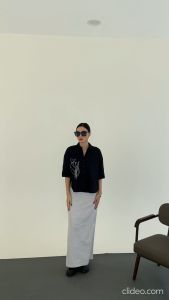 OFEYA - Ume Shirt Top - Kemeja Lengan 3/4 - Kemeja Linen Oversized Wanita