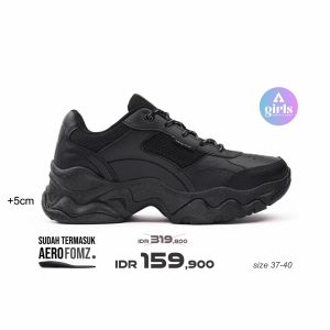 Aerostreet 37-40 Queen Hitam - Sepatu Sneakers Casual Sport