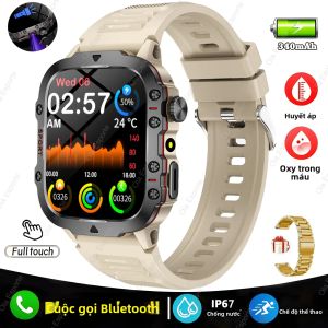 Đồng Hồ Thông Minh Quân Sự Ngoài Trời Dành Cho Nam Nữ 2025 Hỗ Trợ Gọi Bluetooth Theo Dõi Nhịp Tim Đèn LED Chống Nước Theo Dõi Sức Khỏe Và Thể Dục Có Chức Năng Nhắc Nhở Tin Nhắn