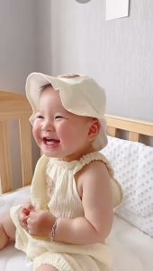 Set áo liền quần kèm mũ hình gấu cho bé dễ thương thời trang mùa hè chất liệu cotton thoáng mát dành cho bé trai bé gái