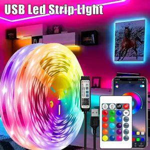 other | USB LED Strip Lights 5V 5050 Smart Luces Led Light APP Control Color Changing TV Backlight Flexible Lamp Tape for Room Deco