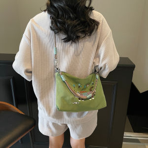 Large capacity spring and summer embroidered cat bag waterproof handbag crossbody bag single shoulder bag shopping bag cart