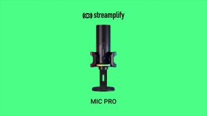 STREAMPLIFY MIC PRO RGB MICROPHONE ANTI-VIBRATION MOUNT USB-C (MICPRO-192-RGB-ST-BK) & Mic Tripod Stand with Pop Filter & Mount Arm for Mic