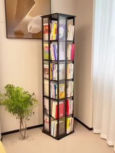 Rotatable and Space-Saving Bookshelf Living Room Use Easy Assemble Childrens Book Storage Luxury Bamboo