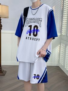 เสื้อเบสบอลแขนสั้นสำหรับเด็กและเยาวชน เสื้อยืดกีฬาฤดูร้อนสำหรับผู้ชาย อุปกรณ์กีฬาบาสเก็ตบอล ชุดลำลอง ทรงหลวม ผ้าโพลีเอสเตอร์