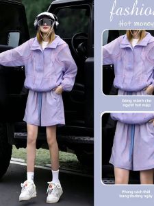 LIANGYILAILIN | Purple Stylish Long Sleeve Casual Sportswear Set 2PC