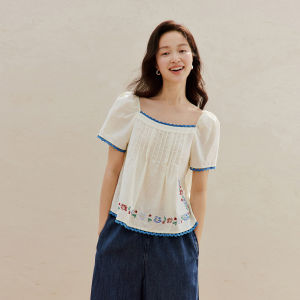 INMAN | Colorful Embroidered Linen Cotton Vest