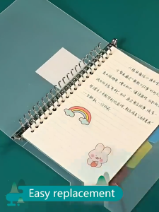 XT A5/B5 Loose Leaf Binder Notebook Refillable Translucent PVC Binder Protector Cover Detachable 60 sheets Thickened Notebook Refill Ring Binder