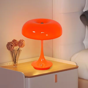 LED Night Light Mushroom Table LampTouch Control 3 Color DimmableModern Orange Bedside Decorative Lampfor Bedroom Office