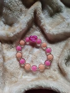 Pink Rose Pearl Bracelet Gelang Manik Fashion Korean Style
